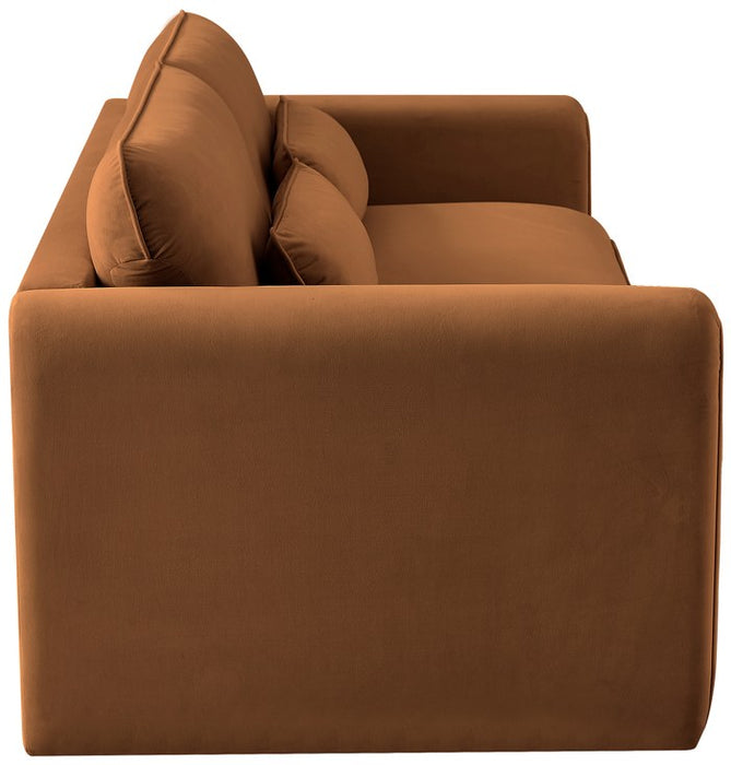 Meridian Furniture - Sloan 86" Saddle Velvet Upholstered Sofa - 199Saddle-S - GreatFurnitureDeal