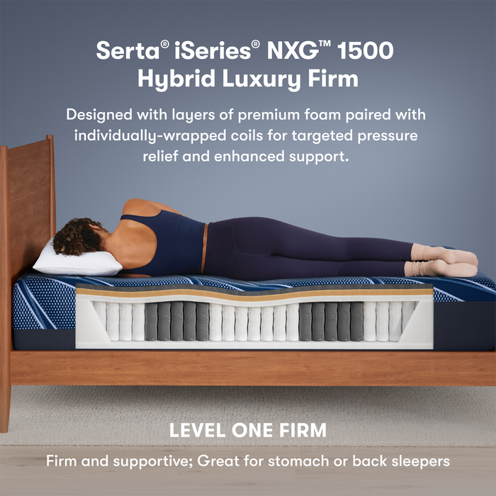 Serta Mattress - iSeries® NXG™ 1500 Hybrid Firm Twin XL Mattress - NXG 1500 Hybrid Firm - TWIN XL - GreatFurnitureDeal
