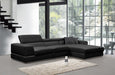 VIG Furniture - Divani Casa Pella Mini - Modern Black Leather Right Facing Sectional Sofa - VGCA5106A-BLK-RAF - GreatFurnitureDeal