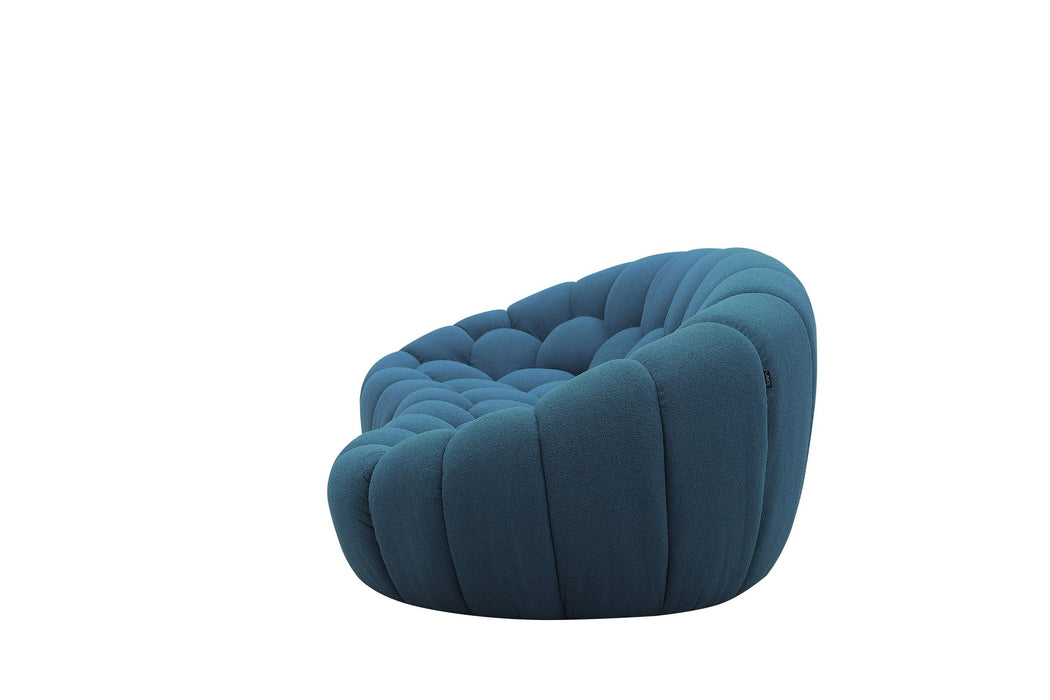 VIG Furniture - Divani Casa Yolonda - Modern Curved Dark Teal Fabric Loveseat - VGEV2126C-LOVE-C-15