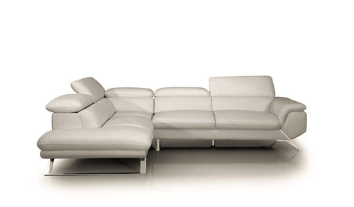VIG Furniture - Divani Casa Seth - Modern Light Grey Leather Left Facing Sectional Sofa - VGBNS-9220-LTGRY-LAF - GreatFurnitureDeal