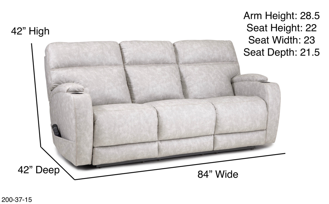 Motion Ease - Jett Double Reclining Power Sofa in Pebble - 200-37-15 - GreatFurnitureDeal