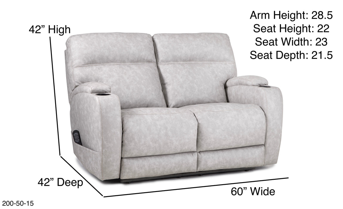 Motion Ease - Jett Power Loveseat in Off-White - 200-50-15 - GreatFurnitureDeal