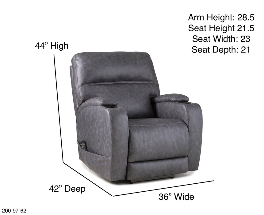 Motion Ease - Jett Power Wall Saver Recliner in Graphite - 200-97-62 - GreatFurnitureDeal