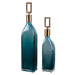 Uttermost - Annabella Teal Glass Bottles, S/2 - 20076 - GreatFurnitureDeal