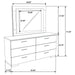 Coaster Furniture - Felicity 6-Drawer Dresser with LED Mirror in White High Gloss - 203503ML - GreatFurnitureDeal