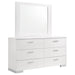 Coaster Furniture - Felicity 6-Drawer Wood Dresser with Mirror in White High Gloss - 203503M - GreatFurnitureDeal