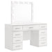 Coaster Furniture - Felicity 9-Drawer Vanity Table Lighted Mirror in White High Gloss - 203507 - GreatFurnitureDeal