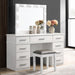 Coaster Furniture - Felicity 9-Drawer Vanity Table Lighted Mirror in White High Gloss - 203507 - GreatFurnitureDeal