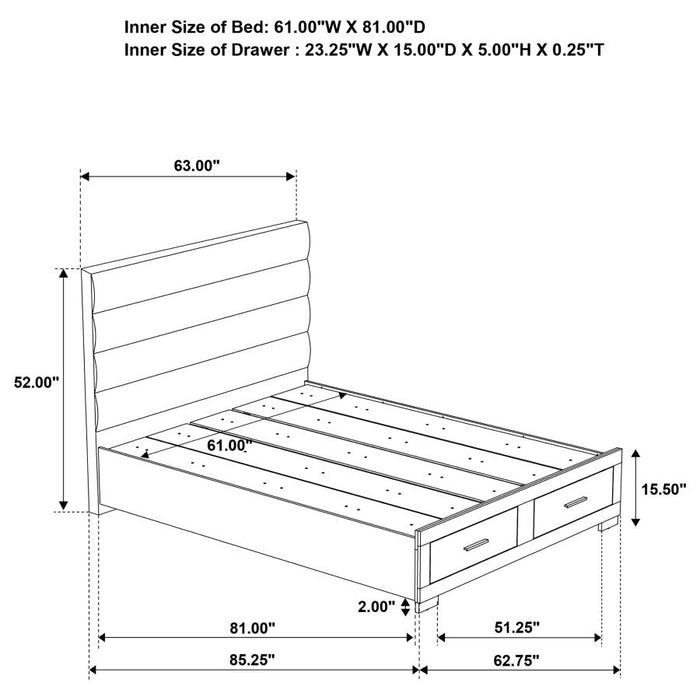Coaster Furniture - Felicity 4-Piece California King Platform Bedroom Set in White - 203510KW-S4 - GreatFurnitureDeal