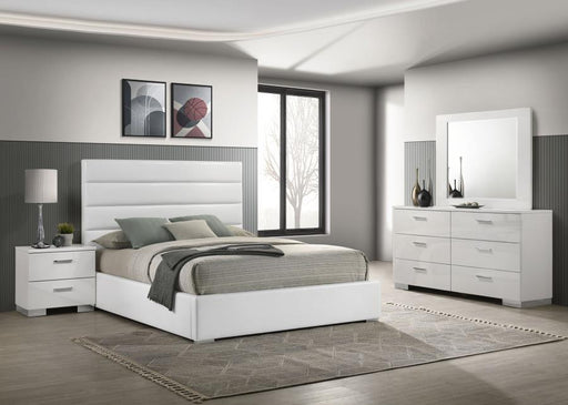 Coaster Furniture - Felicity 4-Piece Queen Bedroom Set in White High Gloss - 203511Q-S4 - GreatFurnitureDeal