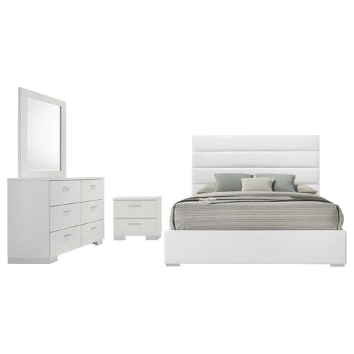 Coaster Furniture - Felicity 4-Piece Queen Bedroom Set in White High Gloss - 203511Q-S4 - GreatFurnitureDeal