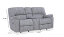 Motion Ease - Rhino Rocking Console Loveseat in Grey - 204-23-62 - GreatFurnitureDeal