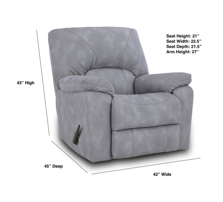 Motion Ease - Foundry Manual Rocker Recliner in Omnipotent Grey - 204-91-62 - GreatFurnitureDeal