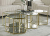 Meridian Furniture - Sei Gold Glass And Steel 5pc. Coffee Table - 205-CT-5PC - GreatFurnitureDeal