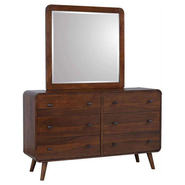Coaster Furniture - Robyn Dresser and Mirror Dark Walnut - 205133M - GreatFurnitureDeal