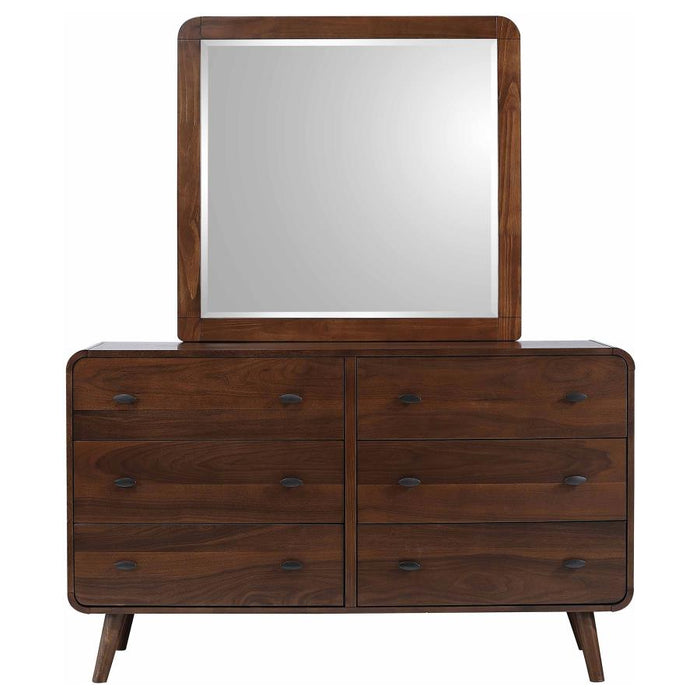 Coaster Furniture - Robyn Dresser and Mirror Dark Walnut - 205133M - GreatFurnitureDeal