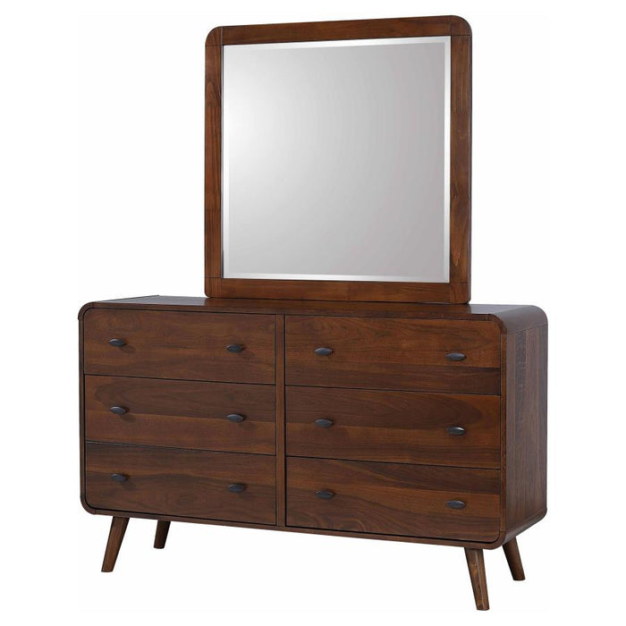 Coaster Furniture - Robyn Dresser and Mirror Dark Walnut - 205133M - GreatFurnitureDeal
