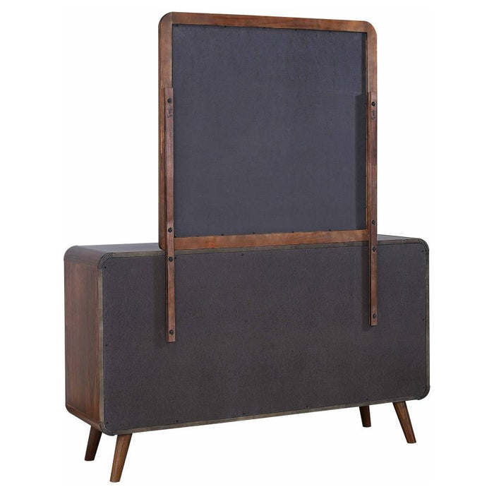 Coaster Furniture - Robyn Dresser and Mirror Dark Walnut - 205133M - GreatFurnitureDeal
