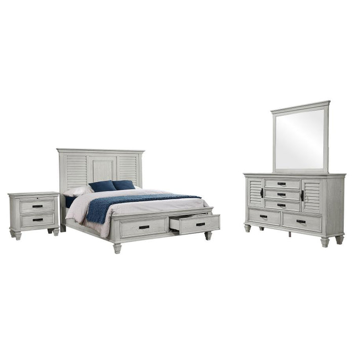 Coaster Furniture - Franco 5-Piece Queen Bedroom Set Distressed White - 205330Q-S5 - GreatFurnitureDeal