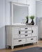 Coaster Furniture - Franco 5-Drawer Dresser with Mirror Distressed White - 205333M - GreatFurnitureDeal