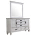 Coaster Furniture - Franco 5-Drawer Dresser with Mirror Distressed White - 205333M - GreatFurnitureDeal