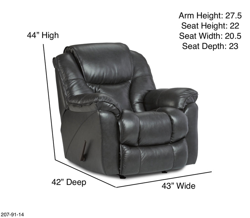 Motion Ease - Noble Rocker Recliner in Charcoal - 207-91-14 - GreatFurnitureDeal