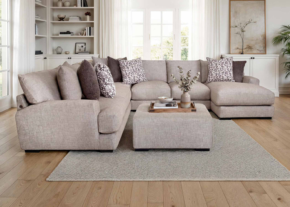 Franklin Furniture - 810 Sullivan 4 Piece Sectional Sofa in Mandy Otter - 81059-81004-81069-81086