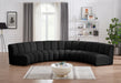 Meridian Furniture - Infinity 167" Boucle Fabric Upholstered 5 Piece Modular Sectional - 643Black-5PC - GreatFurnitureDeal