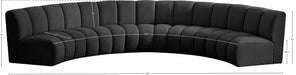 Meridian Furniture - Infinity 167" Boucle Fabric Upholstered 5 Piece Modular Sectional - 643Black-5PC - GreatFurnitureDeal