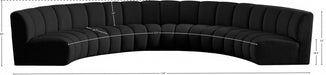 Meridian Furniture - Infinity 176" Boucle Fabric Upholstered 6 Piece Modular Sectional - 643Black-6PC - GreatFurnitureDeal