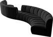 Meridian Furniture - Infinity 217" Boucle Fabric Upholstered 6 Piece Modular Sectional - 643Black-S6PC - GreatFurnitureDeal