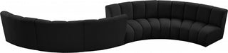 Meridian Furniture - Infinity 217" Boucle Fabric Upholstered 6 Piece Modular Sectional - 643Black-S6PC - GreatFurnitureDeal