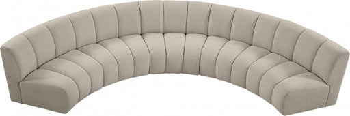 Meridian Furniture - Infinity 167" Boucle Fabric Upholstered 5 Piece Modular Sectional - 6643Taupe-5PC - GreatFurnitureDeal
