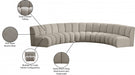 Meridian Furniture - Infinity 167" Boucle Fabric Upholstered 5 Piece Modular Sectional - 6643Taupe-5PC - GreatFurnitureDeal