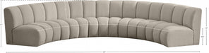 Meridian Furniture - Infinity 167" Boucle Fabric Upholstered 5 Piece Modular Sectional - 6643Taupe-5PC - GreatFurnitureDeal