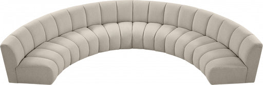 Meridian Furniture - Infinity 176" Boucle Fabric Upholstered 6 Piece Modular Sectional - 643Taupe-6PC - GreatFurnitureDeal