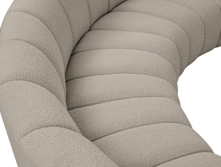 Meridian Furniture - Infinity 176" Boucle Fabric Upholstered 6 Piece Modular Sectional - 643Taupe-6PC - GreatFurnitureDeal