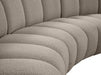 Meridian Furniture - Infinity 176" Boucle Fabric Upholstered 6 Piece Modular Sectional - 643Taupe-6PC - GreatFurnitureDeal