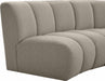 Meridian Furniture - Infinity 176" Boucle Fabric Upholstered 6 Piece Modular Sectional - 643Taupe-6PC - GreatFurnitureDeal