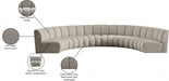 Meridian Furniture - Infinity 176" Boucle Fabric Upholstered 6 Piece Modular Sectional - 643Taupe-6PC - GreatFurnitureDeal
