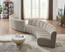 Meridian Furniture - Infinity 217" Boucle Fabric Upholstered 6 Piece Modular Sectional - 643Taupe-S6PC - GreatFurnitureDeal