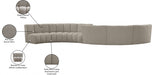 Meridian Furniture - Infinity 217" Boucle Fabric Upholstered 6 Piece Modular Sectional - 643Taupe-S6PC - GreatFurnitureDeal