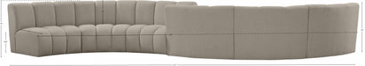 Meridian Furniture - Infinity 217" Boucle Fabric Upholstered 6 Piece Modular Sectional - 643Taupe-S6PC - GreatFurnitureDeal