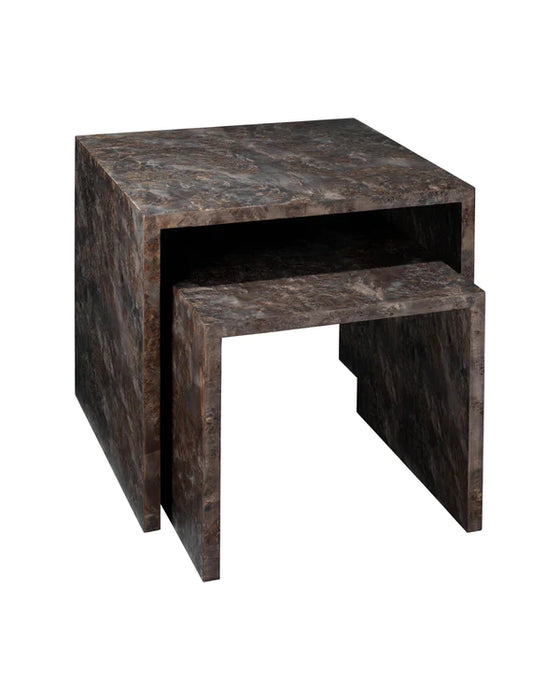 Jamie Young Company - Bedford Nesting Tables Charcoal (Set Of 2) - 20BEDF-NECH