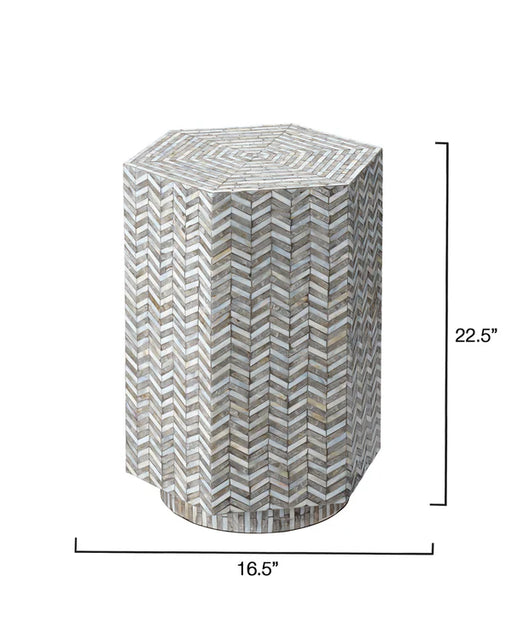 Jamie Young Company - Brando Hexagon Side Table in Grey - 20BRAN-STGR - GreatFurnitureDeal