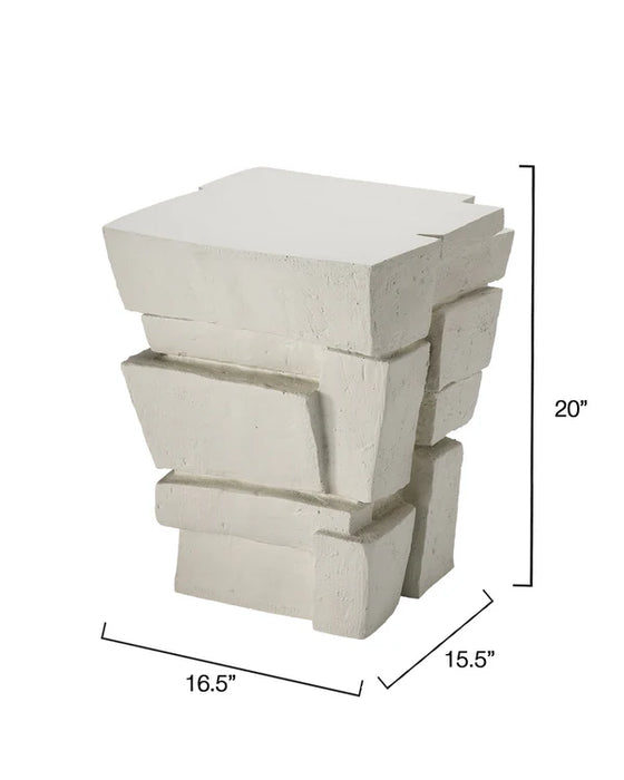 Jamie Young Company - Brick Side Table in Cream White - 20BRIC-STWH - GreatFurnitureDeal
