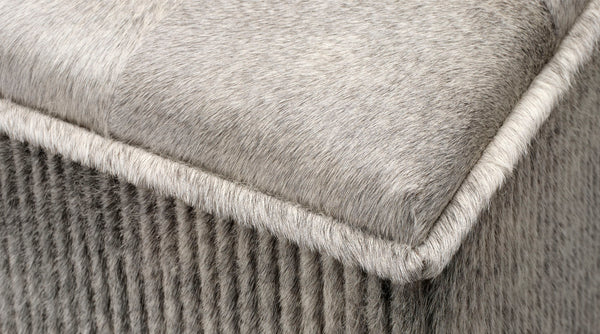 Jamie Young Company - Easton Ottoman in Grey - 20EAST-SMGR - GreatFurnitureDeal