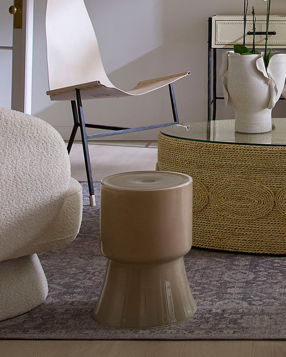 Jamie Young Company - Huntington Garden Stool in Taupe - 20HUNT-STTA - GreatFurnitureDeal