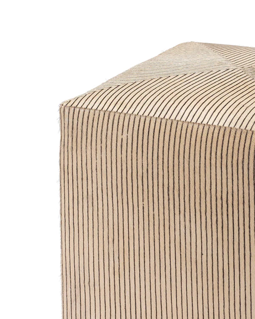 Jamie Young Company - Small Pinstriped Ottoman - 20PINS-SMCR - GreatFurnitureDeal